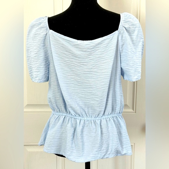 Meraki Soft Blue top with Puffed Sleeves, See listing for measurements XL - Picture 5 of 5